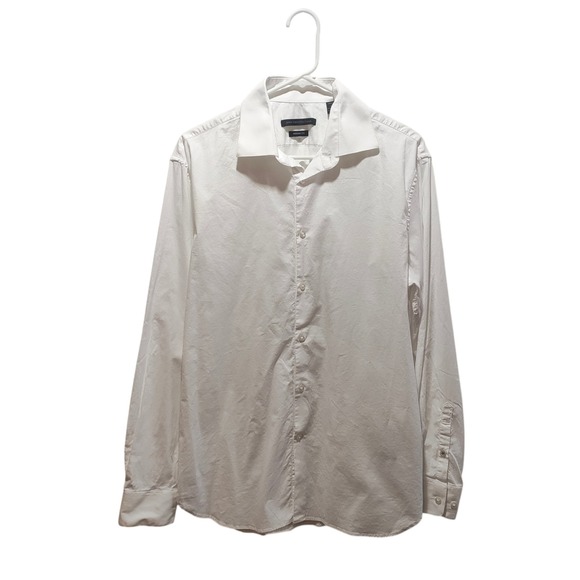 John Varvatos USA Mens White Modern Fit Long Sleeve Button Down Shirt 16R - Picture 2 of 10